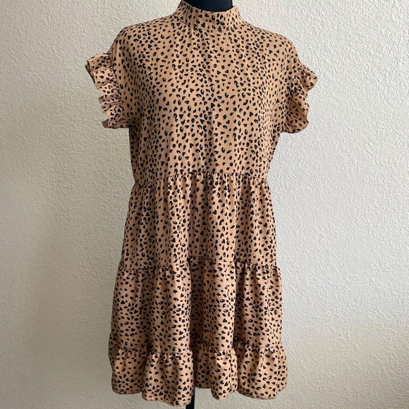 Beautiful Stylish Sexy Leopard Print Short Dress - Picture 2 of 16